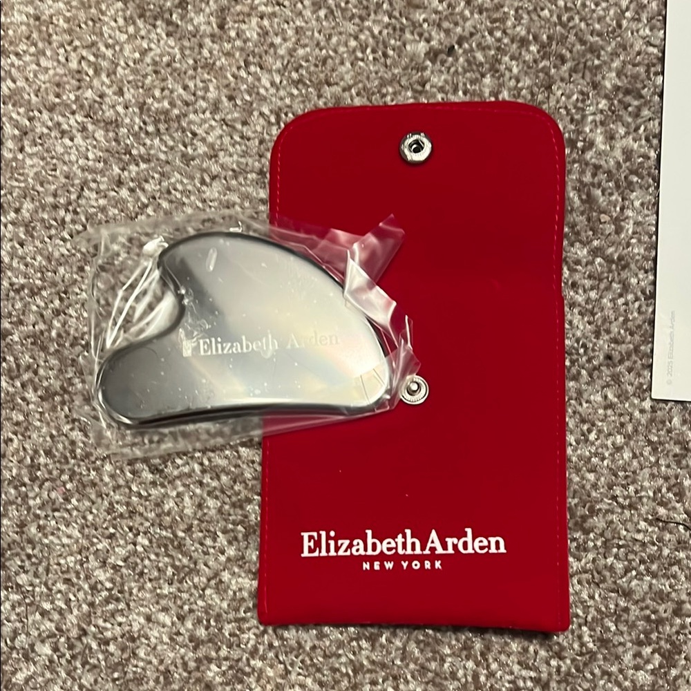 Elizabeth Arden Silver Facial Sculpting Tool with Red Case
